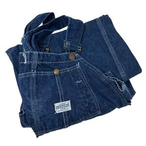 HERCULES Sears Vintage Overalls Mens Blue Denim Bib Workwear Union Made USA 60's
